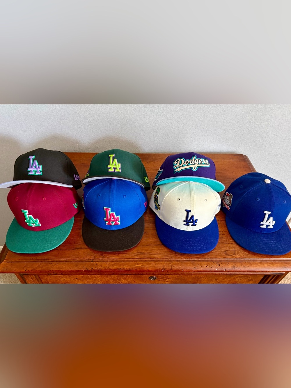 Lot of 7 LA Dodgers New Era Hats | Bubble Gum Limited Edition Snapbacks
